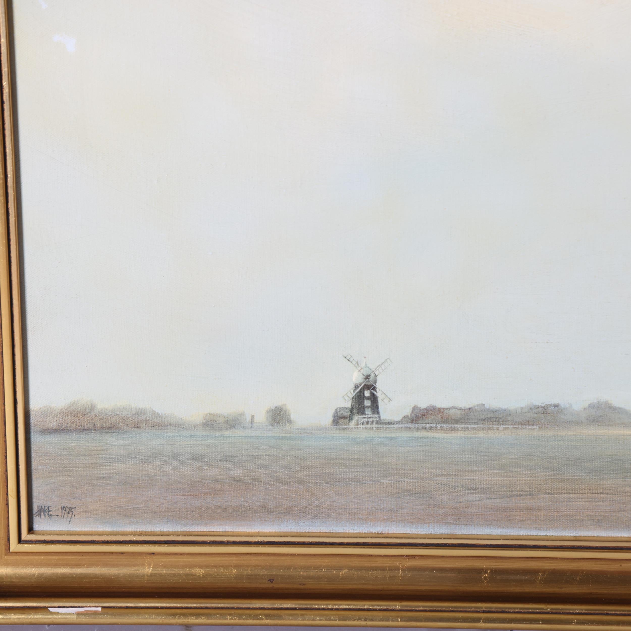 Derek Hare, landscape with windmill, 1975, oil on canvas, 35cm x 45cm ...