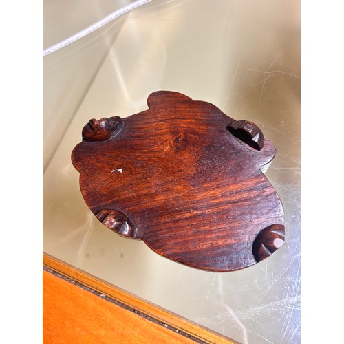 365 - A Chinese blanc de chine porcelain figure of Budai, on original fitted wood stand, height 14.5cm