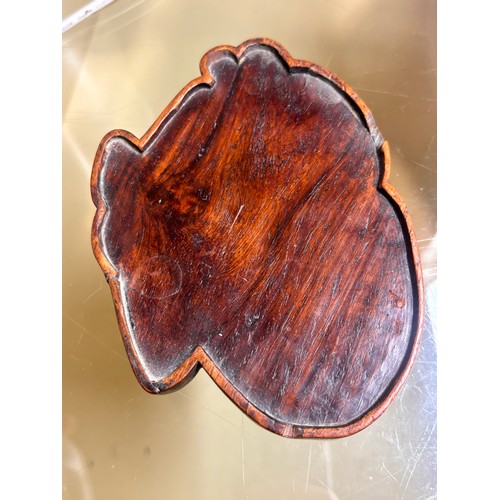 365 - A Chinese blanc de chine porcelain figure of Budai, on original fitted wood stand, height 14.5cm