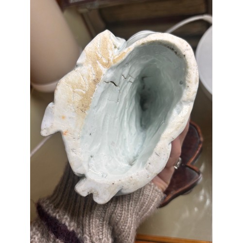 365 - A Chinese blanc de chine porcelain figure of Budai, on original fitted wood stand, height 14.5cm