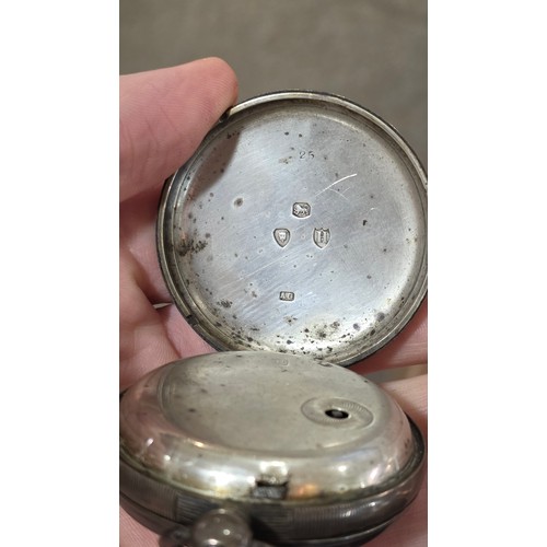 1046 - 3 silver pocket watches, including Waltham and H Samuel, all not currently working (3)