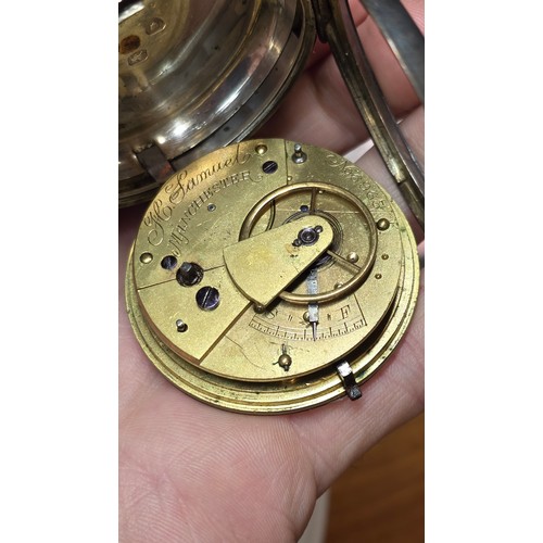 1046 - 3 silver pocket watches, including Waltham and H Samuel, all not currently working (3)