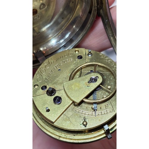 1046 - 3 silver pocket watches, including Waltham and H Samuel, all not currently working (3)