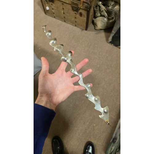 136 - LEIGH DYER (born 1959) - a spectacular handmade stainless steel wall mount, designed to hold a diver... 