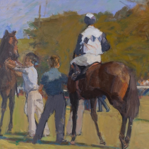 Roger Coleman (born 1930), Jockeys At The Start, oil on canvas, 50cm x ...
