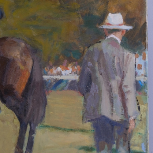 Roger Coleman (born 1930), Jockeys At The Start, oil on canvas, 50cm x ...