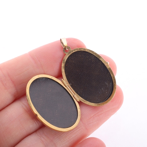 A Vintage 9ct gold garnet locket pendant, maker HH, import hallmarks ...