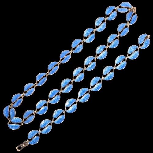 DAVID ANDERSEN - a Norwegian modernist sterling silver-gilt blue
