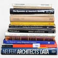 A collection of hardback and other reference books, including Neufert ...