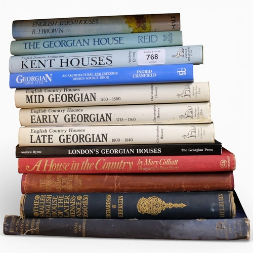 A collection of hardbound furniture reference books, including Early ...