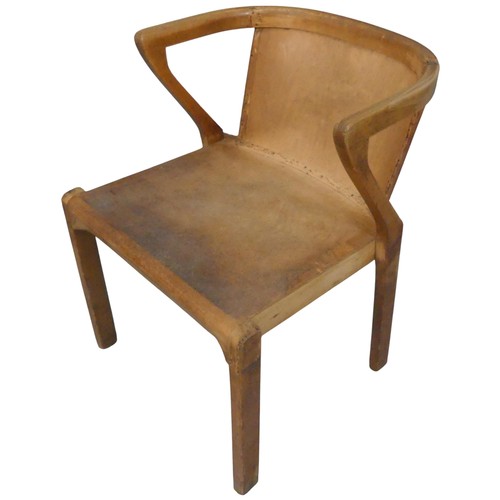 Alvar Aalto - A rare 1930s modernist Art Deco model number 2 chair in birch and birch ply by Huonekalu-ja Rakennustyötehdas Oy, Turku, Finland, with Finmar retailer’s ivorine label to the underside.