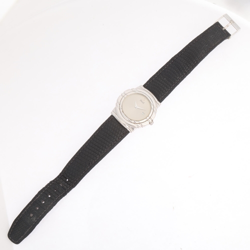 1002 - PIAGET - an 18ct white gold Tanagra quartz calendar wristwatch, ref. 17041, circa 1990s, silvered di... 
