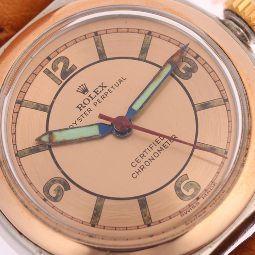 1007 - ROLEX - a Vintage bi-metal Oyster Perpetual 'Bubbleback' automatic chronometer wristwatch, ref. 5010... 