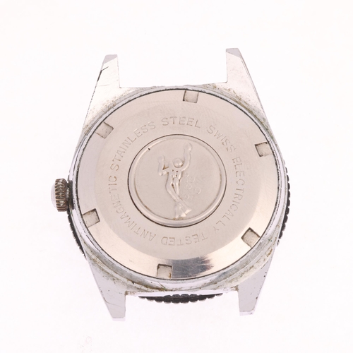 1012 - RUBY - a Vintage stainless steel De Luxe 21 mechanical Diver's wristwatch head, circa 1960s, black d... 