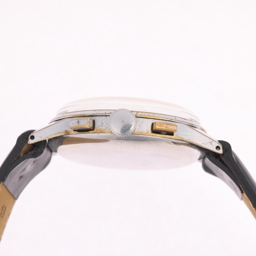 1013 - HANHART - a Vintage chrome plated mechanical chronograph wristwatch, circa 1950s, silvered dial with... 