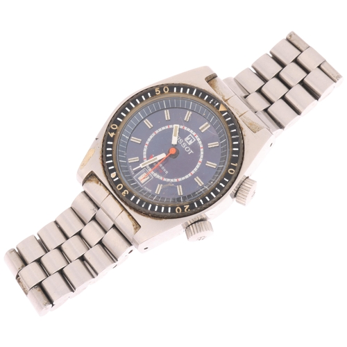1014 - TISSOT - a Vintage stainless steel Sonorous PR516 mechanical alarm calendar bracelet watch, ref. 405... 