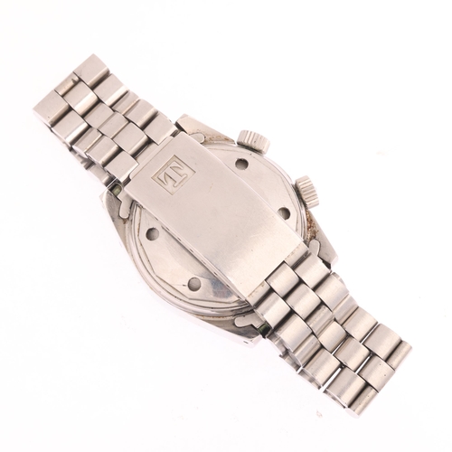 1014 - TISSOT - a Vintage stainless steel Sonorous PR516 mechanical alarm calendar bracelet watch, ref. 405... 