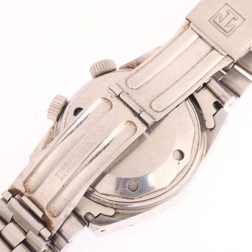1014 - TISSOT - a Vintage stainless steel Sonorous PR516 mechanical alarm calendar bracelet watch, ref. 405... 