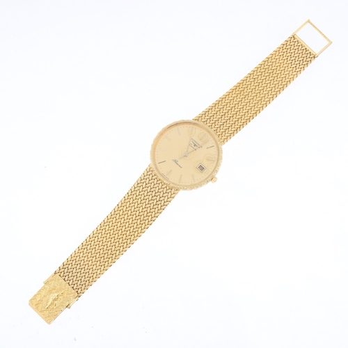 1016 - LONGINES - a Vintage 9ct gold Presence quartz calendar bracelet watch, ref. 26.064.641, circa 1990s,... 