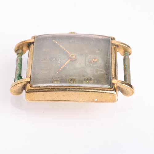1023 - VERITY - a Vintage 9ct gold mechanical wristwatch head, ref. 15125, circa 1950s, silvered dial with ... 