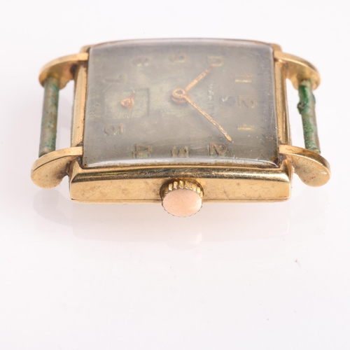 1023 - VERITY - a Vintage 9ct gold mechanical wristwatch head, ref. 15125, circa 1950s, silvered dial with ... 