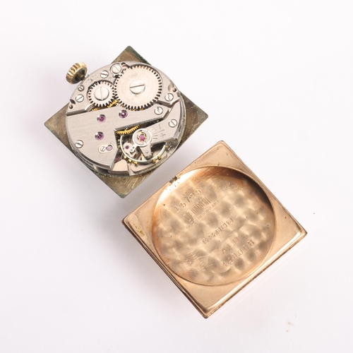 1023 - VERITY - a Vintage 9ct gold mechanical wristwatch head, ref. 15125, circa 1950s, silvered dial with ... 