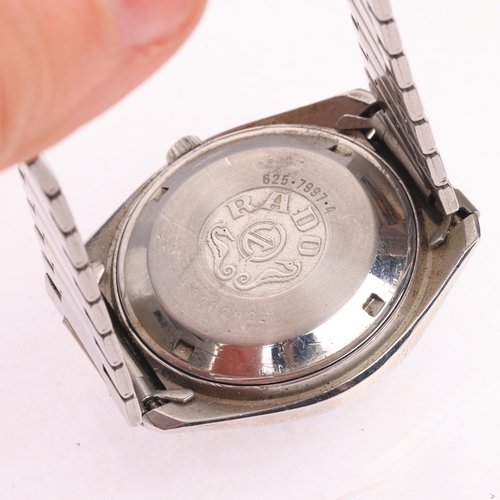 1026 - RADO - a Vintage stainless steel Purple Horse mechanical calendar bracelet watch, ref. 625.7997.4, c... 