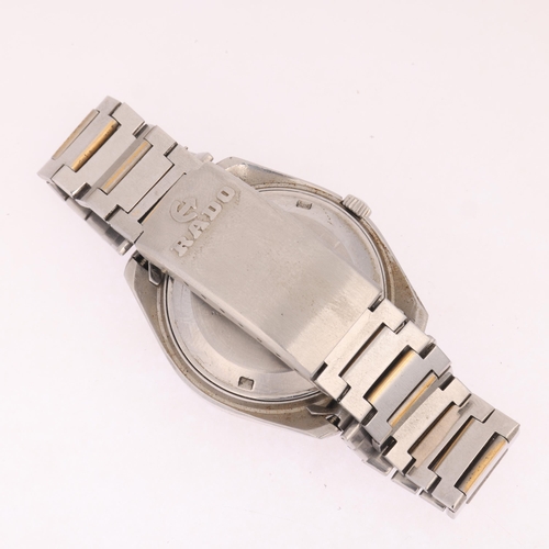 1026 - RADO - a Vintage stainless steel Purple Horse mechanical calendar bracelet watch, ref. 625.7997.4, c... 