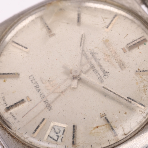 1027 - LONGINES - a Vintage stainless steel Ultra-Chron automatic chronometer calendar wristwatch head, ref... 