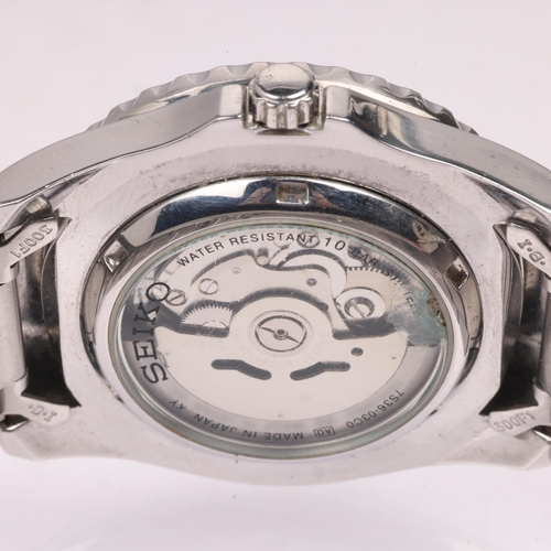 1028 - SEIKO 5 - a stainless steel Sports automatic calendar bracelet watch, ref. 7S36-03C0, black dial wit... 