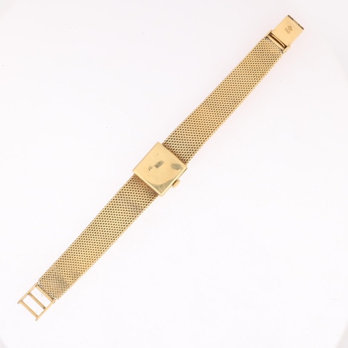 1037 - LONGINES - a lady's Vintage 18ct gold mechanical bracelet watch, ref. 7380-7, circa 1960s, silvered ... 