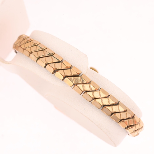 1042 - TIVOLI - a lady's Vintage 9ct rose gold mechanical wristwatch, silvered engine turned sunburst dial ... 