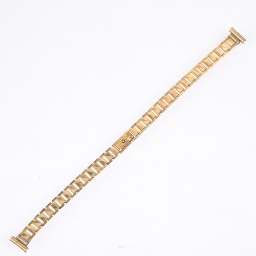 1044 - A lady's Vintage 18ct gold mechanical wristwatch, circa 1960s, silvered dial with black Arabic numer... 