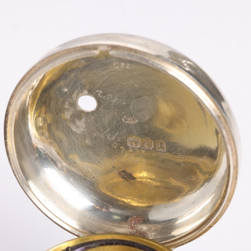 1059 - An early 19th century silver pair-cased open-face key-wind verge moonphase pocket watch, by J Thomps... 