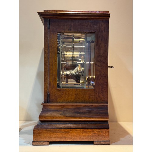 59 - An Edwardian timepiece, by A J Barnsdale of London, 8-day brass chain-driven single fusee movement, ... 