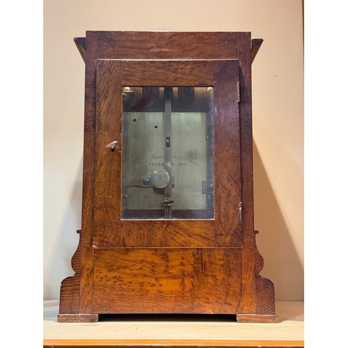 59 - An Edwardian timepiece, by A J Barnsdale of London, 8-day brass chain-driven single fusee movement, ... 