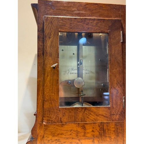 59 - An Edwardian timepiece, by A J Barnsdale of London, 8-day brass chain-driven single fusee movement, ... 