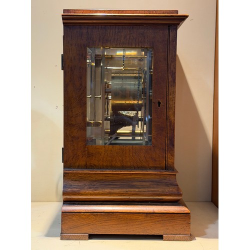 59 - An Edwardian timepiece, by A J Barnsdale of London, 8-day brass chain-driven single fusee movement, ... 