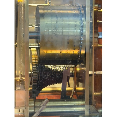 59 - An Edwardian timepiece, by A J Barnsdale of London, 8-day brass chain-driven single fusee movement, ... 