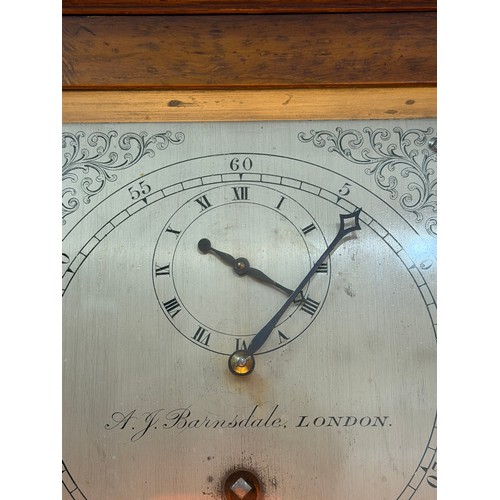 59 - An Edwardian timepiece, by A J Barnsdale of London, 8-day brass chain-driven single fusee movement, ... 