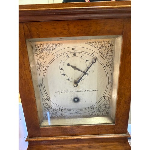 59 - An Edwardian timepiece, by A J Barnsdale of London, 8-day brass chain-driven single fusee movement, ... 