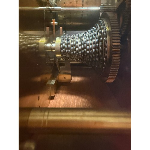 59 - An Edwardian timepiece, by A J Barnsdale of London, 8-day brass chain-driven single fusee movement, ... 