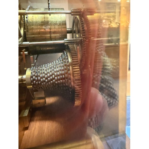 59 - An Edwardian timepiece, by A J Barnsdale of London, 8-day brass chain-driven single fusee movement, ... 