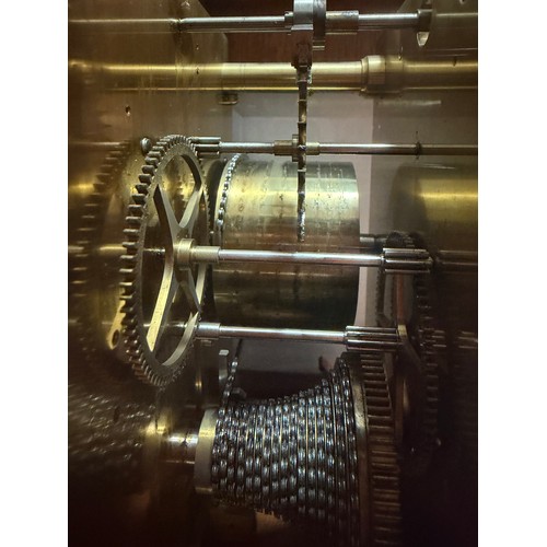 59 - An Edwardian timepiece, by A J Barnsdale of London, 8-day brass chain-driven single fusee movement, ... 