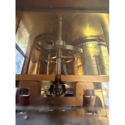 59 - An Edwardian timepiece, by A J Barnsdale of London, 8-day brass chain-driven single fusee movement, ... 