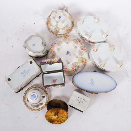 271 - A box containing an interesting collection of Antique and later Meissen style china, including dishe... 