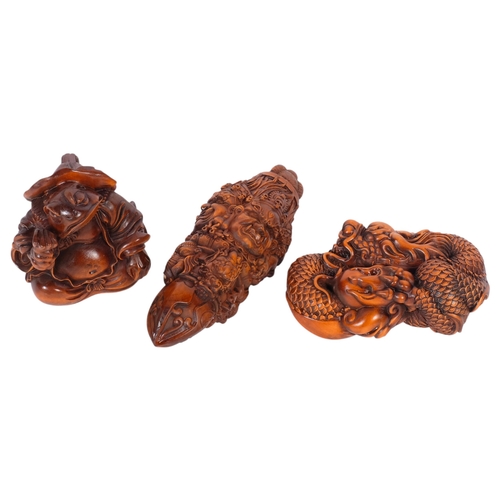 272 - A collection of 3 modern resin Chinese netsuke, tallest 5.5cm