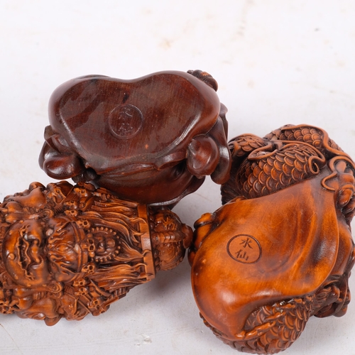 272 - A collection of 3 modern resin Chinese netsuke, tallest 5.5cm