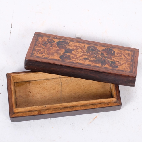 277 - A Tunbridge Ware inlaid trinket box, L10cm