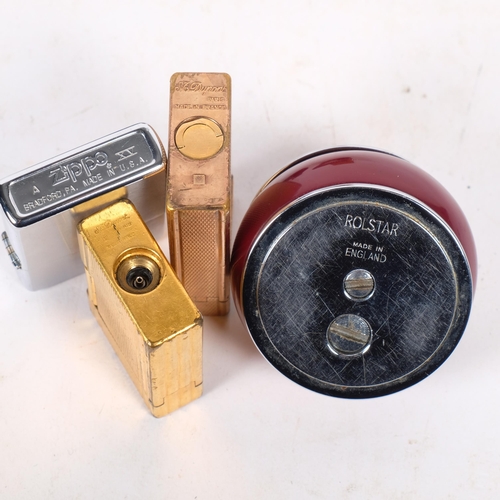 281 - 2 gold plated Dupont lighters, each in fitted case, serial numbered to the underside, Rolstar Bakeli... 